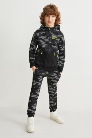 παντελόνι C&A Set Zip-through With Hood And Joggers 2 Piece Camouflage | TUGISY-497