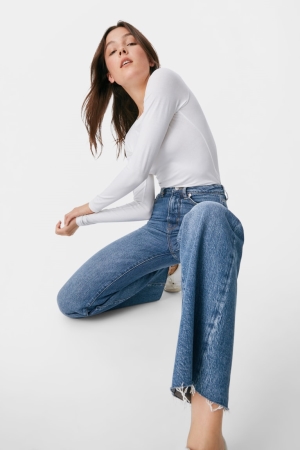 τζιν παντελονι C&A Clockhouse Relaxed High waist Recycled μπλε | CIYAPD-298