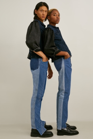τζιν παντελονι C&A E.L.V. Denim Slim High waist Genderneutral Recycled μπλε | ISBONX-704