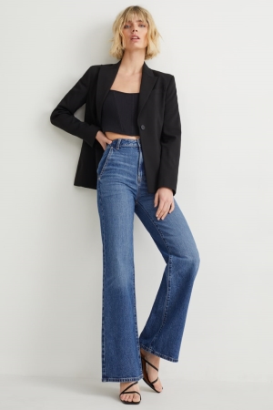 τζιν παντελονι C&A Loose Fit High waist μπλε | XFTWYO-368