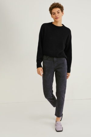 τζιν παντελονι C&A Mom High waist Lycra® μπλε σκούρο γκρι | JRDNZG-910