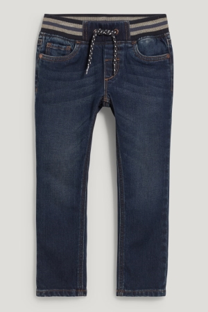 τζιν παντελονι C&A Slim Jog Denim Lycra® Organic βαμβακερα μπλε σκούρο μπλε | RVQPYG-706