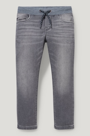 τζιν παντελονι C&A Ευθεία Jog Denim Organic βαμβακερα Lycra® μπλε ανοιχτο γκρι | NKAELS-469
