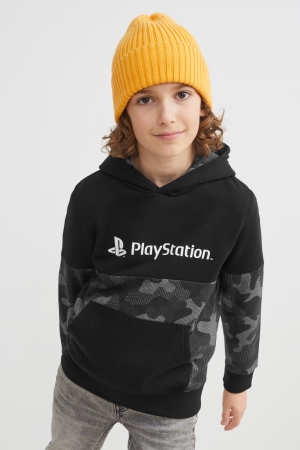 φουτερ με κουκουλα C&A Playstation μαυρα | IGRCNT-458
